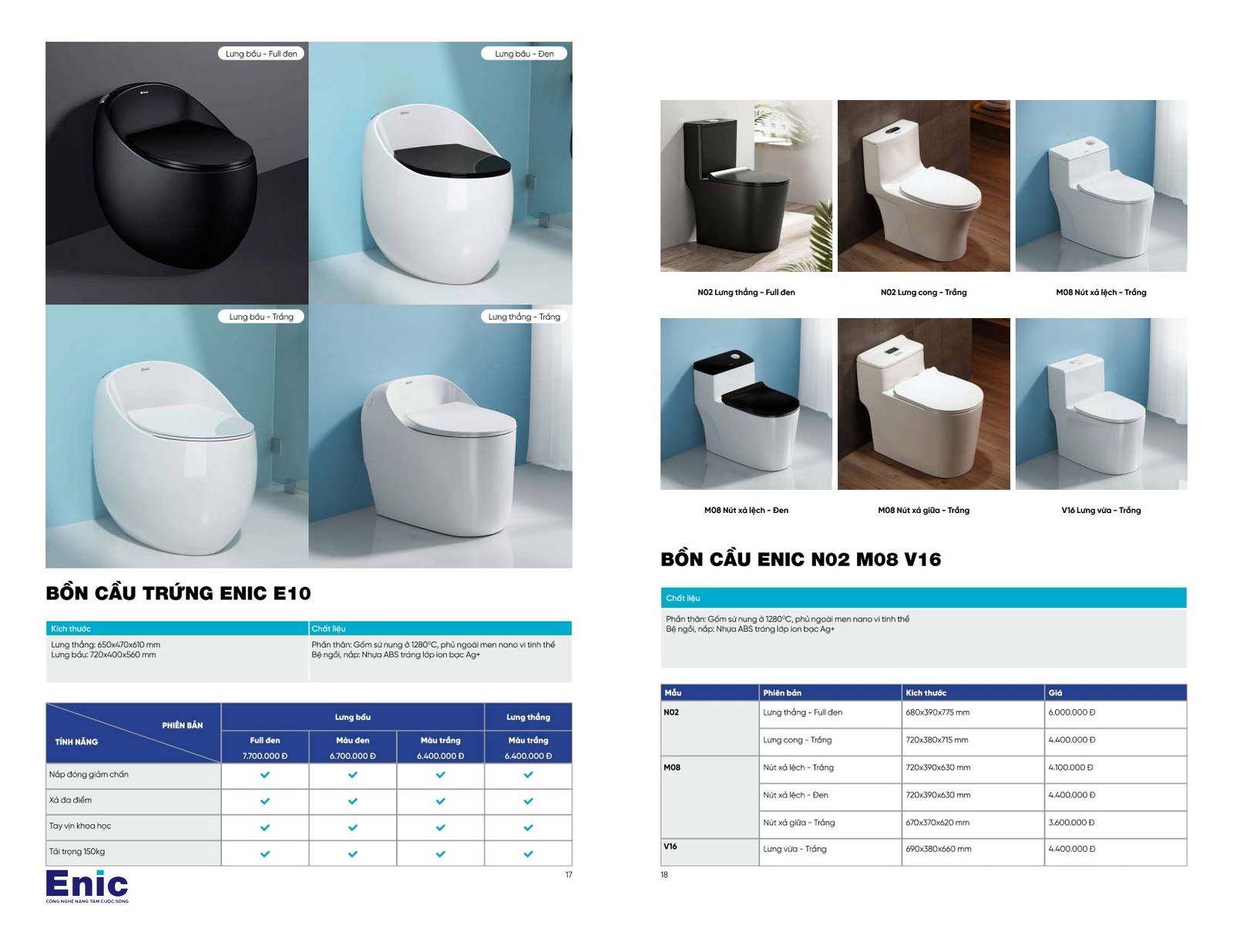 Thiết bị vệ sinh ENIC Catalogue và Bảng giá mới nhất 2024 /Page 9